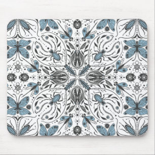 Mousepad Insetos, preto e azul