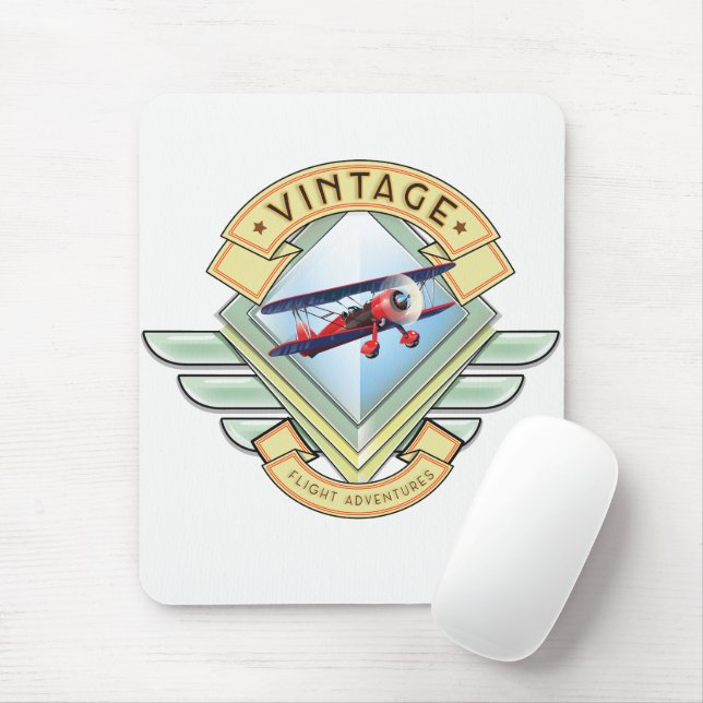 Mousepad Insígnia de voo estilo retrô (Com mouse)