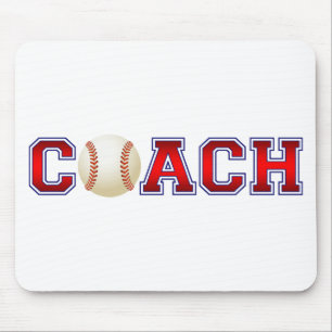 Mousepad Insígnias agradáveis do basebol do treinador