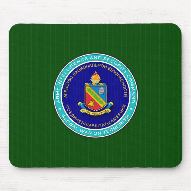Mousepad Insígnias do Defense Language Institute na imagem (Frente)