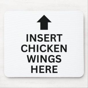 Mousepad Insira Asas de Frango Aqui Comida Divertida Asas d