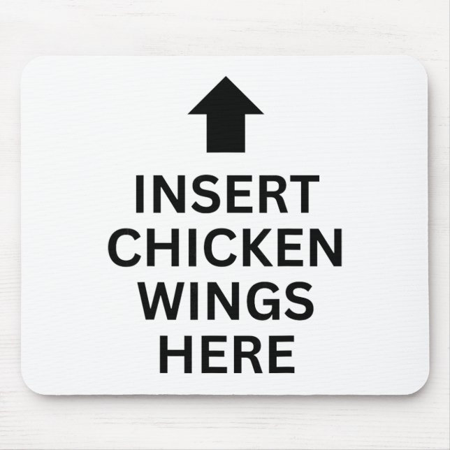 Mousepad Insira Asas de Frango Aqui Comida Divertida Asas d (Frente)