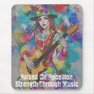 Mousepad Inspiração Abstrato de Arte Guitarista Personaliza