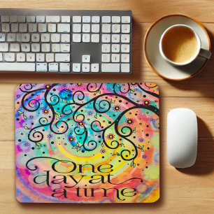 Mousepad Inspiração animadora "Um dia de cada vez"