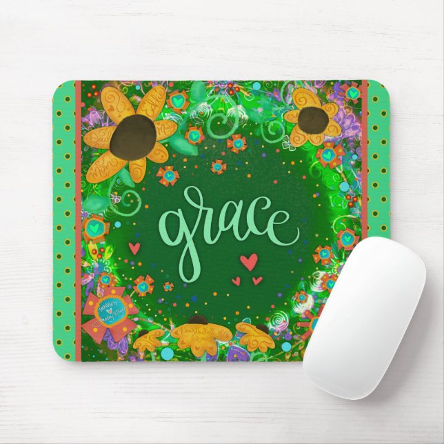 Mousepad Inspiração bonito Inspiração Floral Grace Inspiriv (Com mouse)