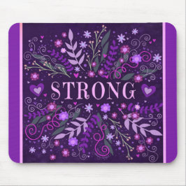 Mousepad Inspiração Forte bonito Purple Floral Forte