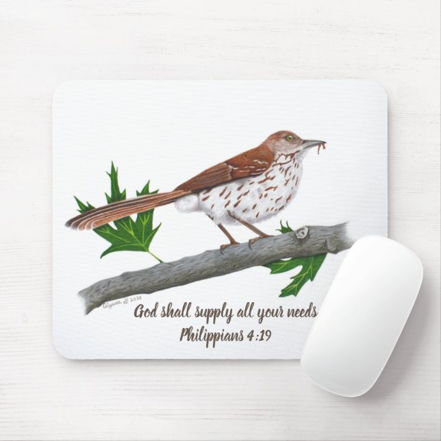 Mousepad Inspiracional Brown Thrasher (Com mouse)