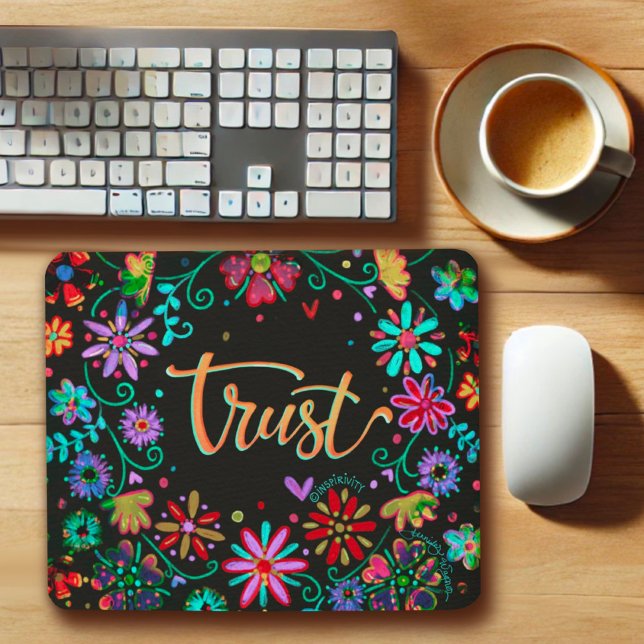 Mousepad Inspiration Trust Black Floral Inspirivity (Criador carregado)