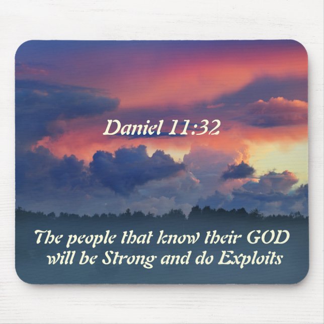 Mousepad Inspirational Daniel 11:32 Verso da Bíblia (Frente)