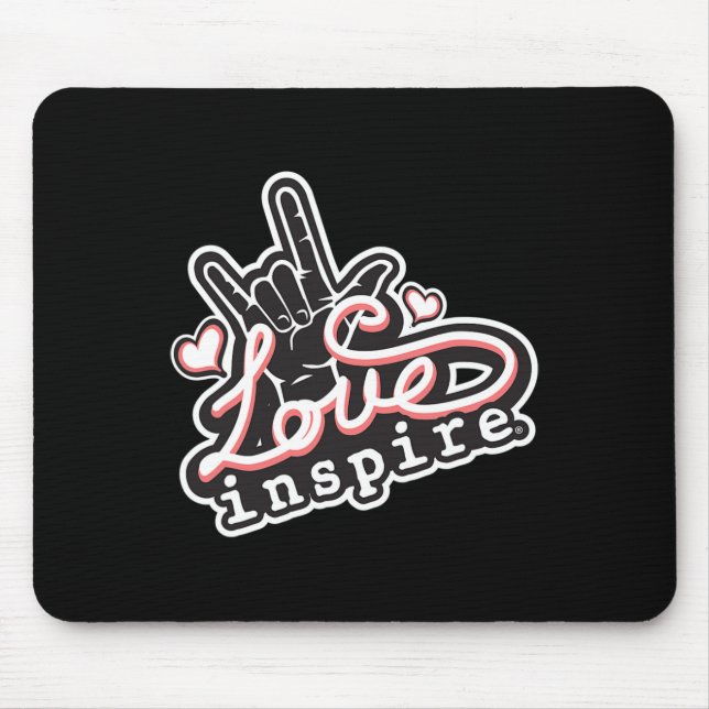 Mousepad inspire Love ASL ILY Hand Sign Language Daf Aware (Frente)