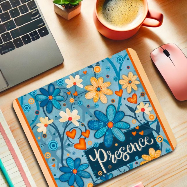 Mousepad Inspiridade Inspiradora bonito de Presença Floral  (Criador carregado)