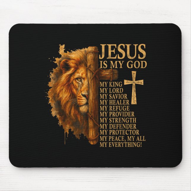 Mousepad Insrational Lion Of Judah Faith Quote For Men Wome (Frente)