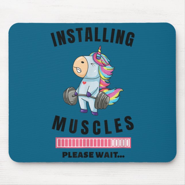 Mousepad Installing Muscles Unicorn Weight Lifting Fitness  (Frente)