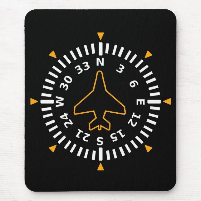Mousepad Instrumento de Voo de Compass de Aeronaves (Frente)