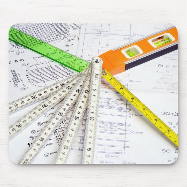 Mousepad Instrumentos do design e de medição (Frente)
