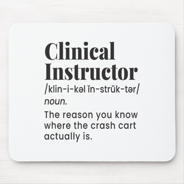 Mousepad Instrutor Clínico Professor de Enfermagem Definiçã (Frente)