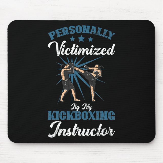 Mousepad Instrutor de Kickboxing Engraçado Kick Boxer Boxe  (Frente)