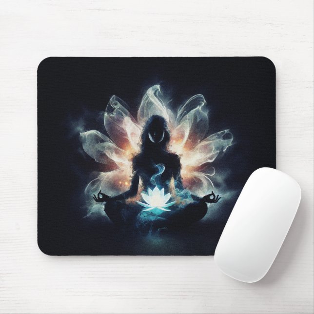 Mousepad Instrutor de Yoga Pose de Meditação Névoa Radiante (Com mouse)