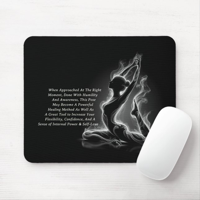 Mousepad Instrutor Yoga Reiki Pose Rei Pigeon com uma perna (Com mouse)