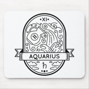MOUSEPAD INTERRUPÇÃO AQUÁRIA DO SÍMBOLO DO CRACHÁ ZODI