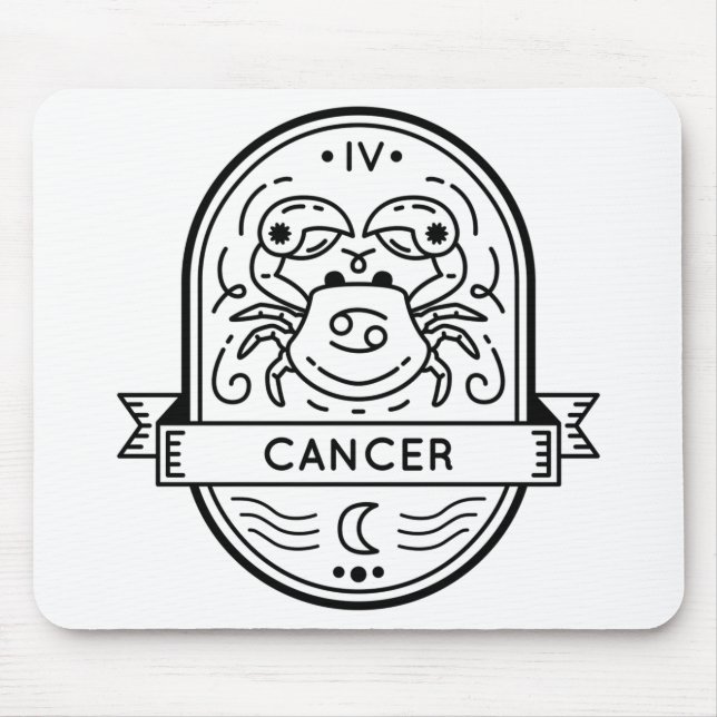 MOUSEPAD INTERRUPÇÃO DO CANCER SÍMBOLO DO CRACHÁ ZODIAC (Frente)