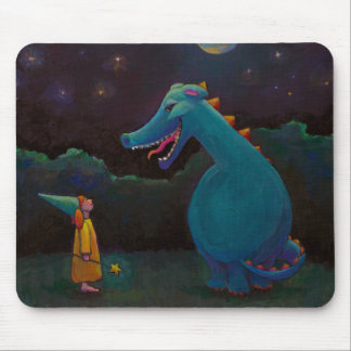Mousepad Intitulado: Alice - mágico do dragão e da menina