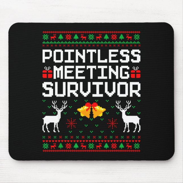 Mousepad Intless Meeting Survivor Ugly Christmas Sweater Of (Frente)