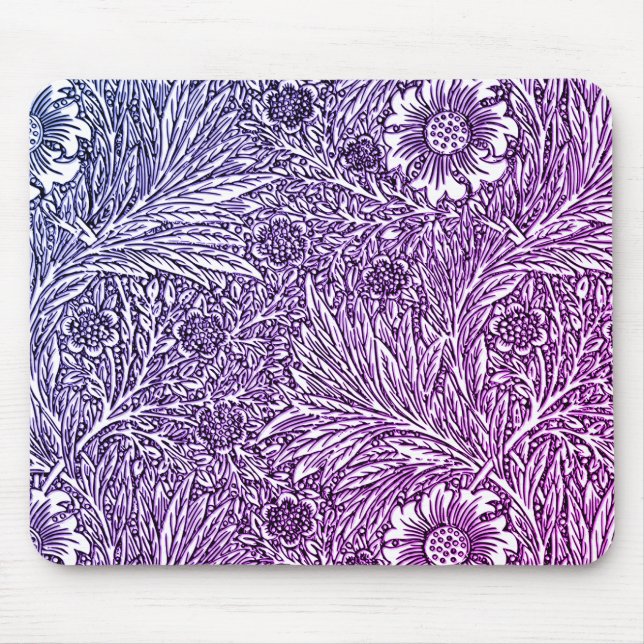 Mousepad Intrair Design floral em matizes roxos e brancos (Frente)