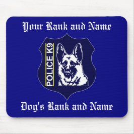 Mousepad (Introduza seu nome/nome dos cães) policie K9