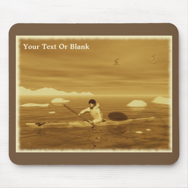 Mousepad Inuit Kayak - Sepia (Frente)