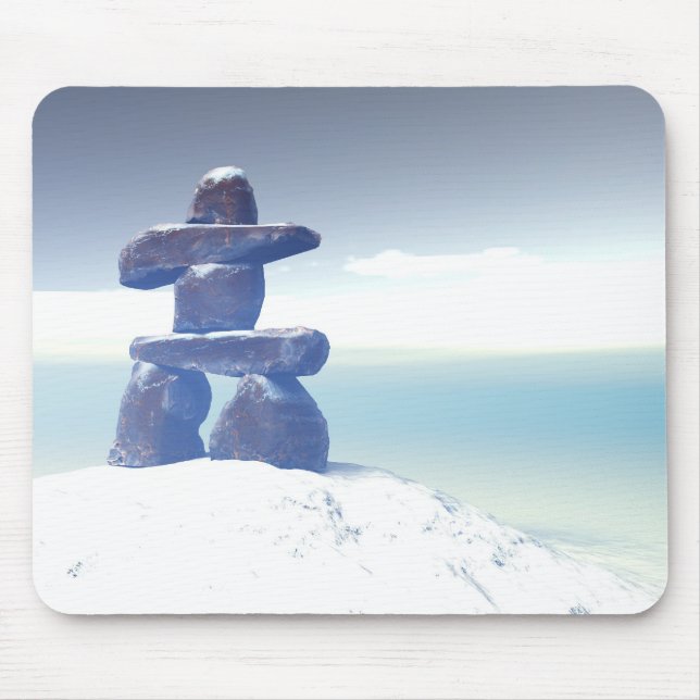 Mousepad Inukshuk de inverno (Frente)
