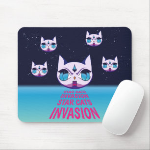 Mousepad Invasão de gatos estrelados