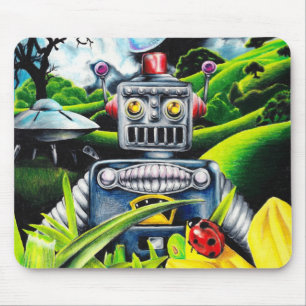 Mousepad Invasão de robôs - Trabalho de arte de ficção