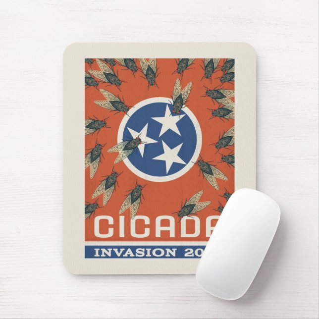 Mousepad Invasão do Tennessee Flag Cicada (Com mouse)