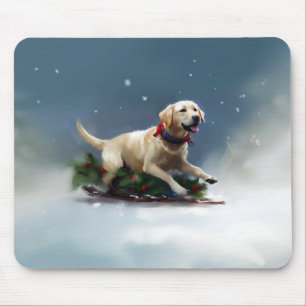 Mousepad Inverno de neve de Natal Labrador