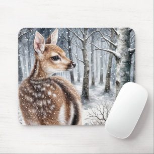 Mousepad Inverno Descoberto Em Uma Floresta