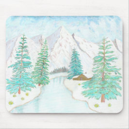 Mousepad Inverno e Sempre-verdes