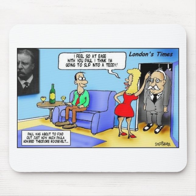 Mousepad Inverta Em Um Ursinho... Roosevelt Engraçado Dará  (Frente)