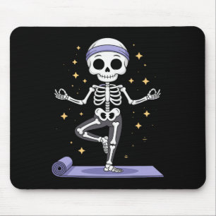Mousepad Ioga de Esqueleto Meditação de Halloween