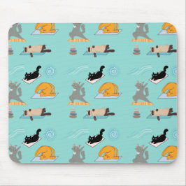 Mousepad Ioga Divertido com Gatos