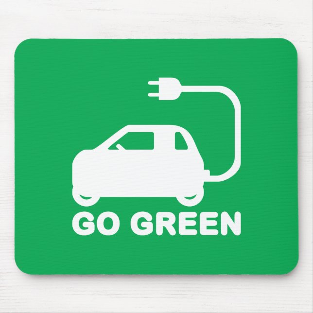 Mousepad Ir Verde ~ Dirigir Carros Elétricos (Frente)