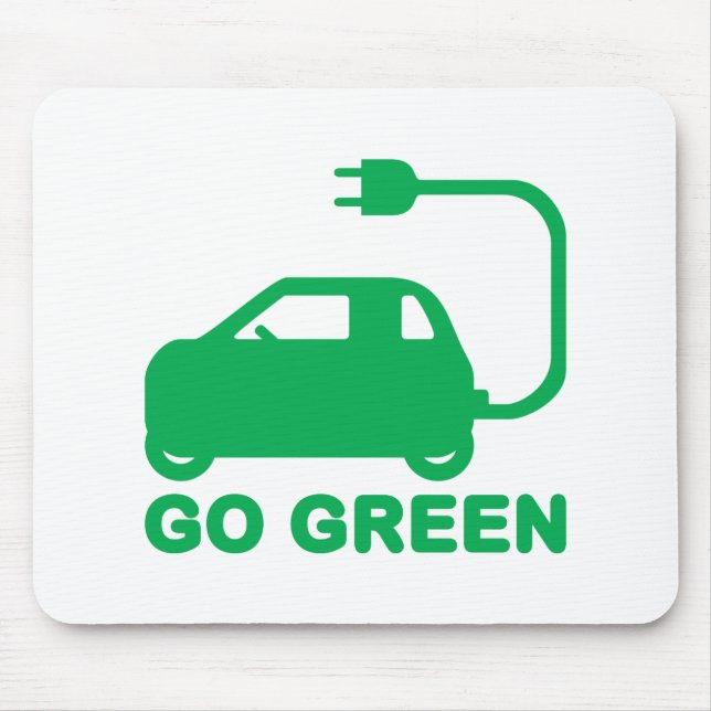 Mousepad Ir Verde ~ Dirigir Carros Elétricos (Frente)