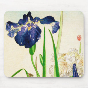Mousepad Íris azul - impressão japonês da aguarela