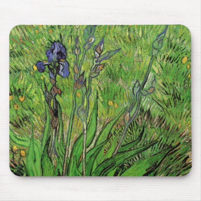 Mousepad Íris de Vincent van Gogh, Arte Fino de Jardim Vint (Frente)