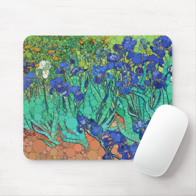 Mousepad Irises, Infinity Dots por Depois de Vincent van Go (Com mouse)