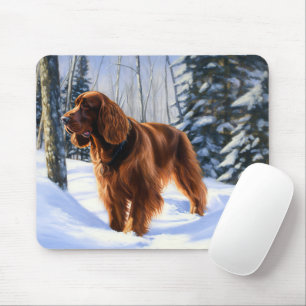 Mousepad Irish Setter Deixe-o nevar no Natal