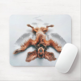 Mousepad Irish Setter Fazer a Snow Angel