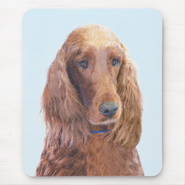 Mousepad Irish Setter Painting - Bela Arte Original De Cach (Frente)
