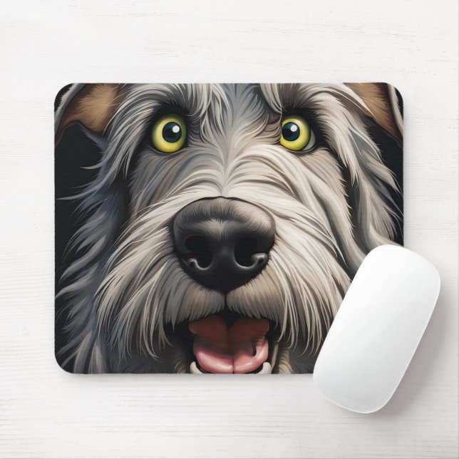 Mousepad Irish Wolfhound Cartoon (Com mouse)