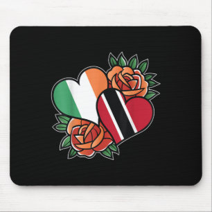 Mousepad Irlanda Trinidad e Tobago Flag Heart Half Irish